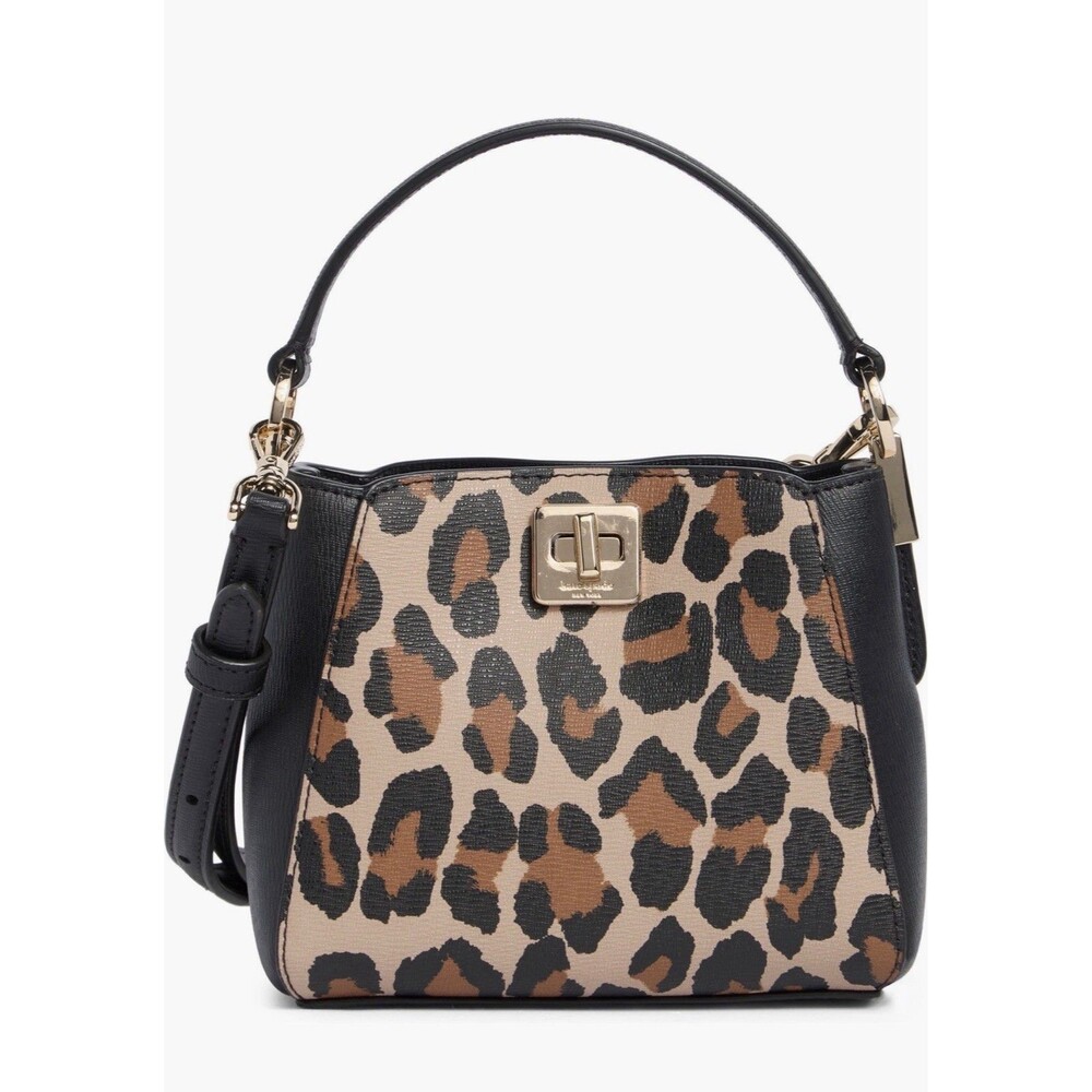 Kate Spade New York phoebe spotted leopard print top handle bag Brown $349